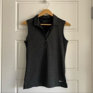 Nike Golf Dark Grey Sleeveless Collared Shirt S small